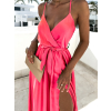 Neon ružové elegantné dlhé šaty FAIRYTALE