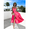 Neon ružové elegantné dlhé šaty FAIRYTALE