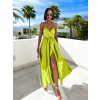 Neón zelené elegantné dlhé šaty FAIRYTALE