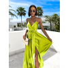 Neón zelené elegantné dlhé šaty FAIRYTALE