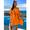 Oranžové elegantné šaty MEERA na zaväzovanie