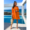 Oranžové elegantné šaty MEERA na zaväzovanie
