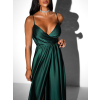 Smaragdové elegantné šaty PATILLA s rázporkom
