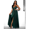 Smaragdové elegantné šaty PATILLA s rázporkom