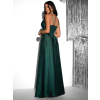 Smaragdové elegantné šaty PATILLA s rázporkom