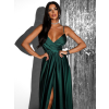Smaragdové elegantné šaty PATILLA s rázporkom