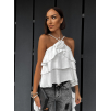 Biely elegantný top LITHES na zaväzovanie