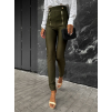 Khaki elegantné nohavice KIWENIS so zipsami