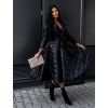 Černá dlouhá prošívaná bunda BALIONE s páskem (Veľkosť L)