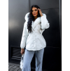 Biela parka MARGHER s kožúškom