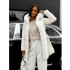 Biela bunda AJNIA s kožúškom