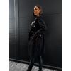 Černý elegantní kabát NUTRYD s knoflíky (Veľkosť ONESIZE)