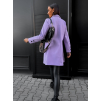 Fialový flaušový kabát NOAM s gombíkmi