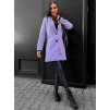 Fialový flaušový kabát NOAM s gombíkmi