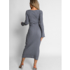 Šedé šaty EDEMS so zvonovými rukávmi