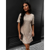 Béžové flitrované šaty NINONE s krátkym rukávom