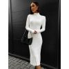 Bílé svetrové šaty MOSCA (Veľkosť ONESIZE)