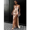 Béžové dlhé elegantné šaty VOLINET