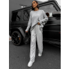 83394 3 bile elegantni flitrovane kalhoty muge