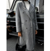 Šedý vlnený elegantný kabát CINAR
