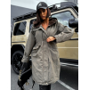 Khaki stylová parka AMBITIONS (Veľkosť S)