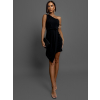 Čierne elegantné šaty GOLDY na zaväzovanie