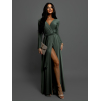 Khaki dlhé elegantné šaty JOELLIAN