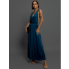 Petrolejové elegantné šaty BEATRICE s viazaním
