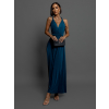 Petrolejové elegantné šaty BEATRICE s viazaním