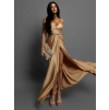 Zlaté elegantné šaty PATILLA s rázporkom
