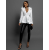 Biela elegantná blúzka OTOGAR s volánmi