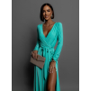 Mentolové dlhé elegantné šaty JOELLIAN
