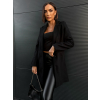 Čierny elegantný flaušový kabát NOAM