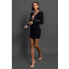 Čierne štýlové šaty KONYA s retiazkami