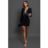 Čierne štýlové šaty KONYA s retiazkami