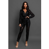Čierny elegantný overal OCEANOS s flitrami
