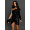 Čierne koktailové šaty QUIRINUS s flitrami