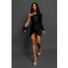 Čierne koktailové šaty QUIRINUS s flitrami