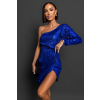 Kráľovsky modré koktailové šaty QUIRINUS s flitrami