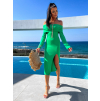 Zelené elegantné šaty KOANTES s rázporkom