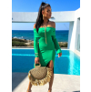 Zelené elegantné šaty KOANTES s rázporkom