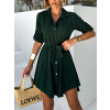 Smaragdové košeľové šaty FOGGY áčkové