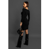 Čierne úpletové šaty LONETTY s rázporkom