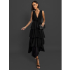 Čierne elegantné šaty SUSANI s volánmi