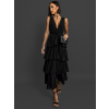 Čierne elegantné šaty SUSANI s volánmi