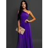 Tmavo fialové spoločenské dlhé šaty FLOAT