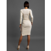 Krémové úpletové šaty AGENOR s gombíkmi
