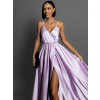 Svetlo fialové dlhé saténové šaty PERFECTLY