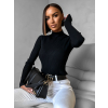 Čierny rebrovaný elegantný svetrík CLOELIA