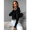 Čierny rebrovaný elegantný svetrík CLOELIA